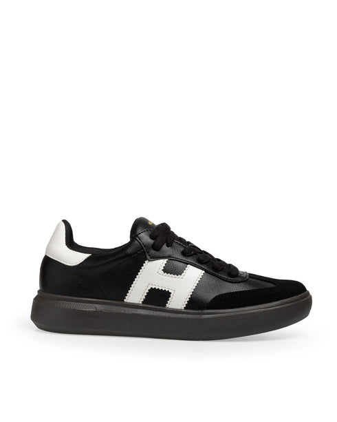 Tenis Negro Básico Franjas Blancas 1007